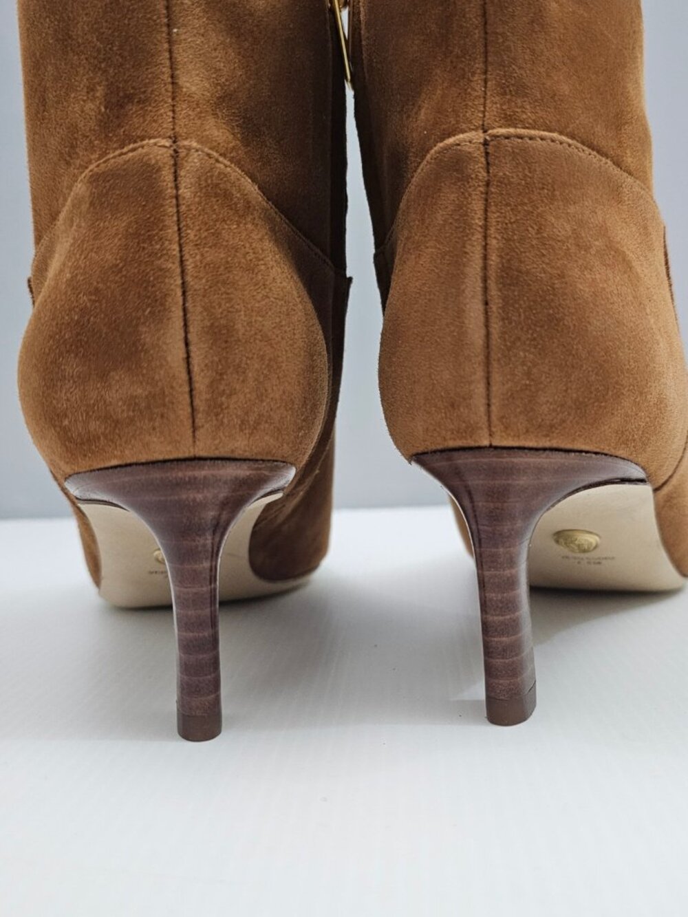 Veronica Beard Kelby Ankle Bootie Womens 7.5 Brown Suede Slim Heel Pointed Toe - Picture 9 of 15